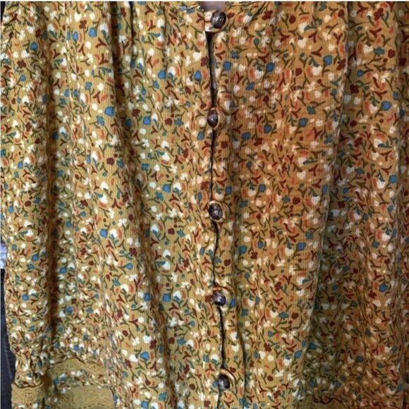 Toad&Co Manzana Ruffle Tank Top XL in Pollen Small Floral Print - Picture 8 of 9